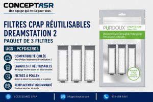 Filtres CPAP réutilisables PÜRDOUX pour DreamStation 2 – paquet de 3
