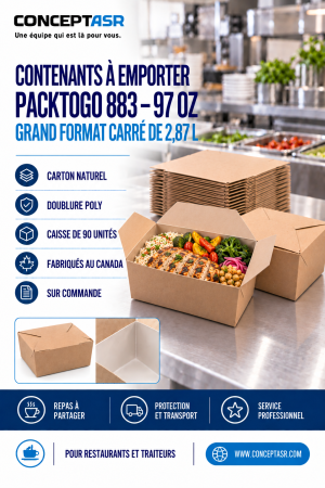 Contenants à emporter 97 oz PackToGo 883 pour repas à partager