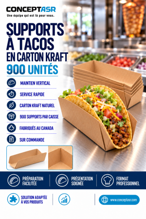 Supports à tacos en carton kraft maintenant les tacos droits pour le service