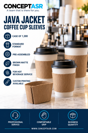 Java Jacket brown coffee cup sleeves for hot beverages sold by the case of 1,300